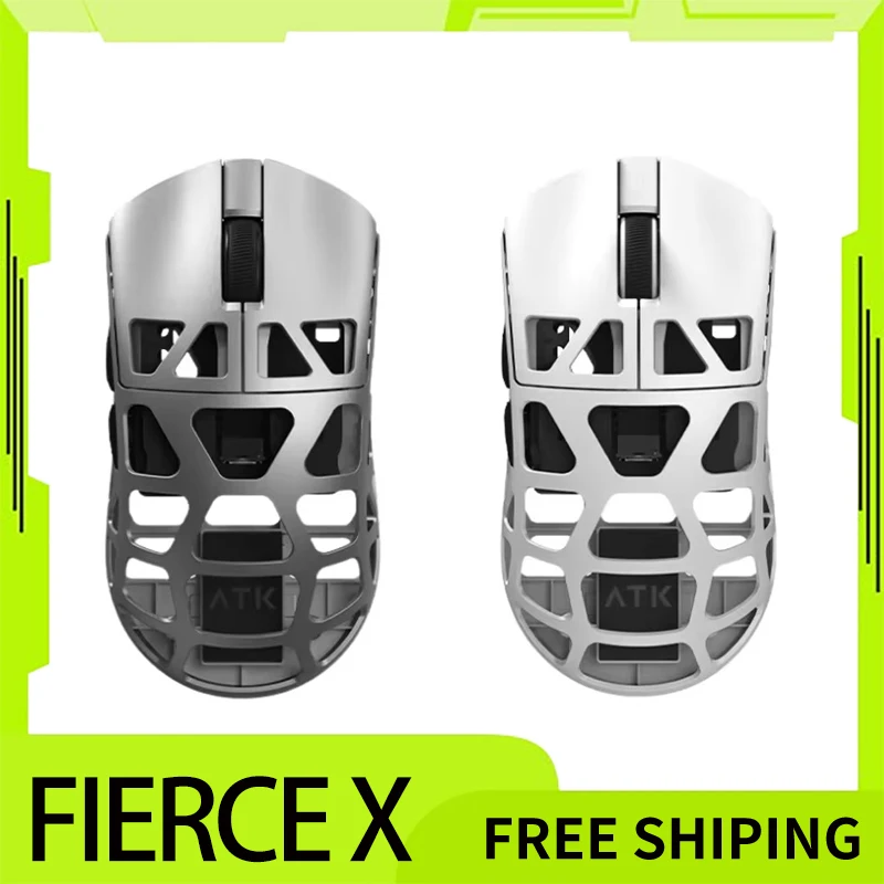 ATK FIERCE X Mouse Dual Mode Wireless Lightweight Magnesium Alloy Gaming Mouse Custom PAW3950 8KHz Hollow Out Mice PC Accessory