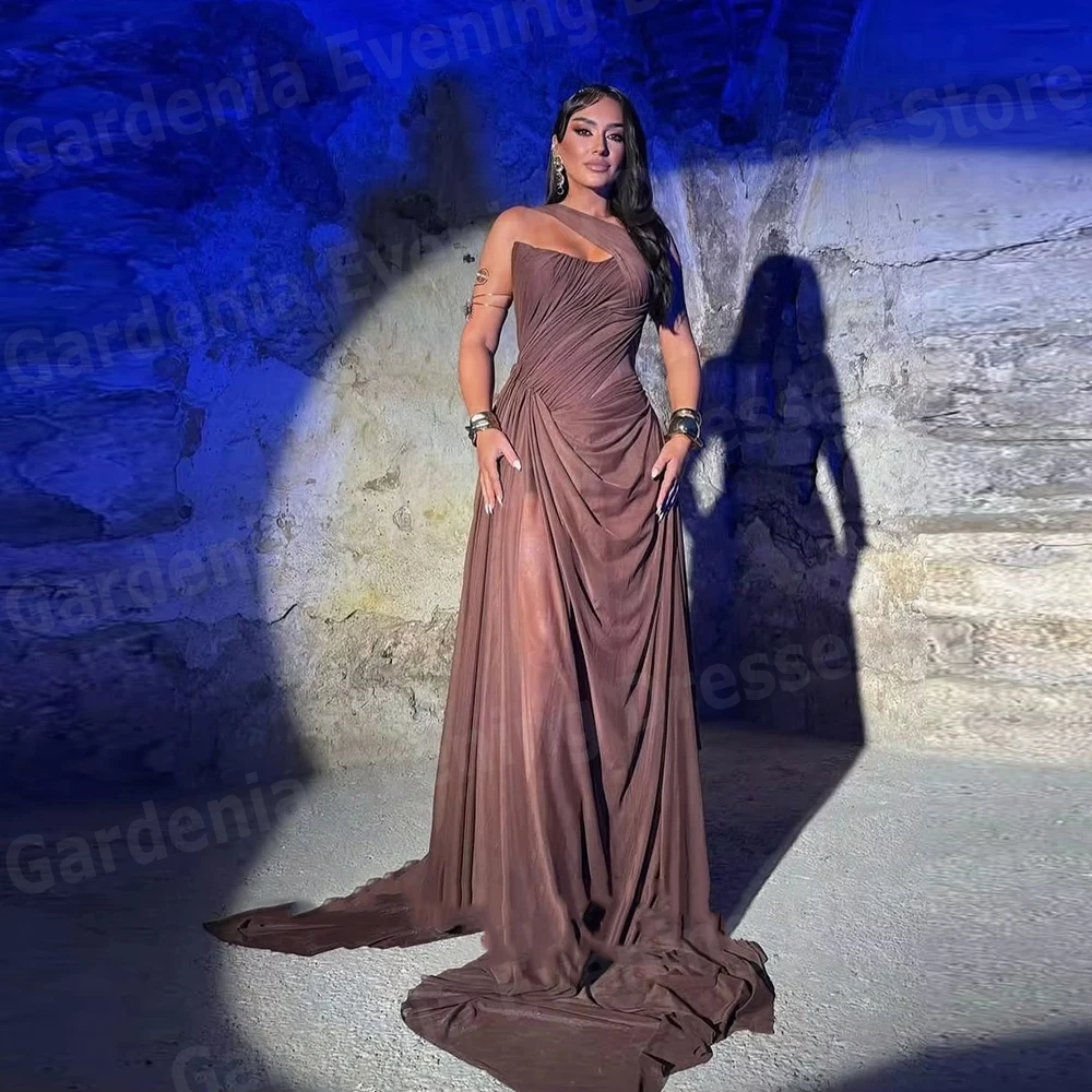 

Fascinating Mermaid Women's Evening Dresses Sleeveless Prom Gowns Vestidos Para Mujer Customized Pleated Party Robe De Soirée