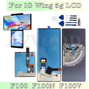 Untuk LG Wing 5G LM-F100 Layar LCD LMF100N Rakitan Digitizer Layar Sentuh LCD dengan Suku Cadang Perbaikan Pengganti Bingkai 6.8 " AMOLE 8 penjualan terbaik lg wing display - №
