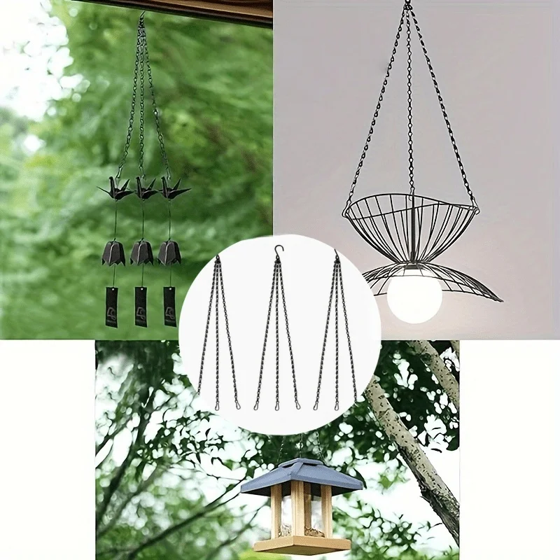 Black Hook Chain - Flower Pot Replacement and Decoration Chain, DIY Durable, Ideal for Garden and Home Decoration