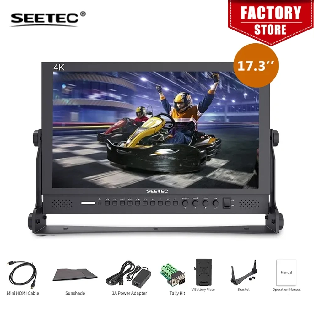 

Seetec P173-9HSD 17.3" IPS Aluminum 1920x1080 4K Broadcast LCD Monitor with 3G-SDI HDMI AV YPbPr 17.3 Inch Mointor