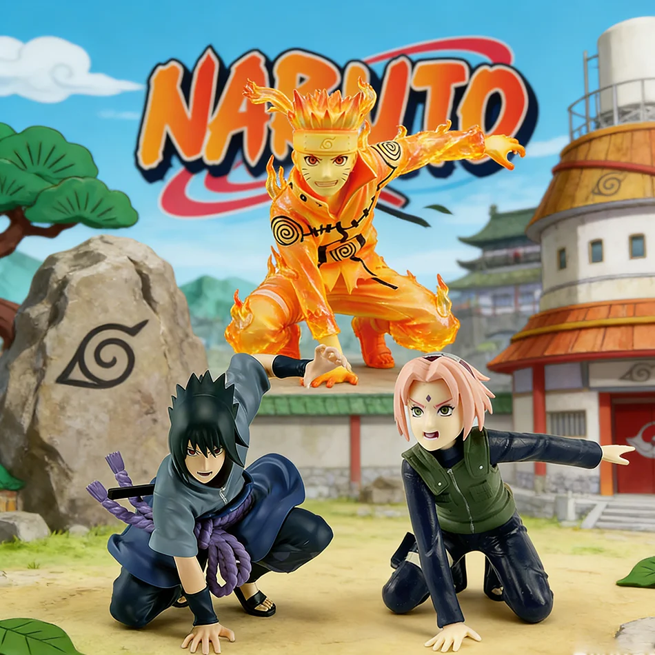 1-3 Stück NARUTO Figuren Shippuden Actionfiguren Uzumaki Sasuke Uchiha Naruto Zubehör PVC-Modell Spielzeug Dekorative Ornamente
