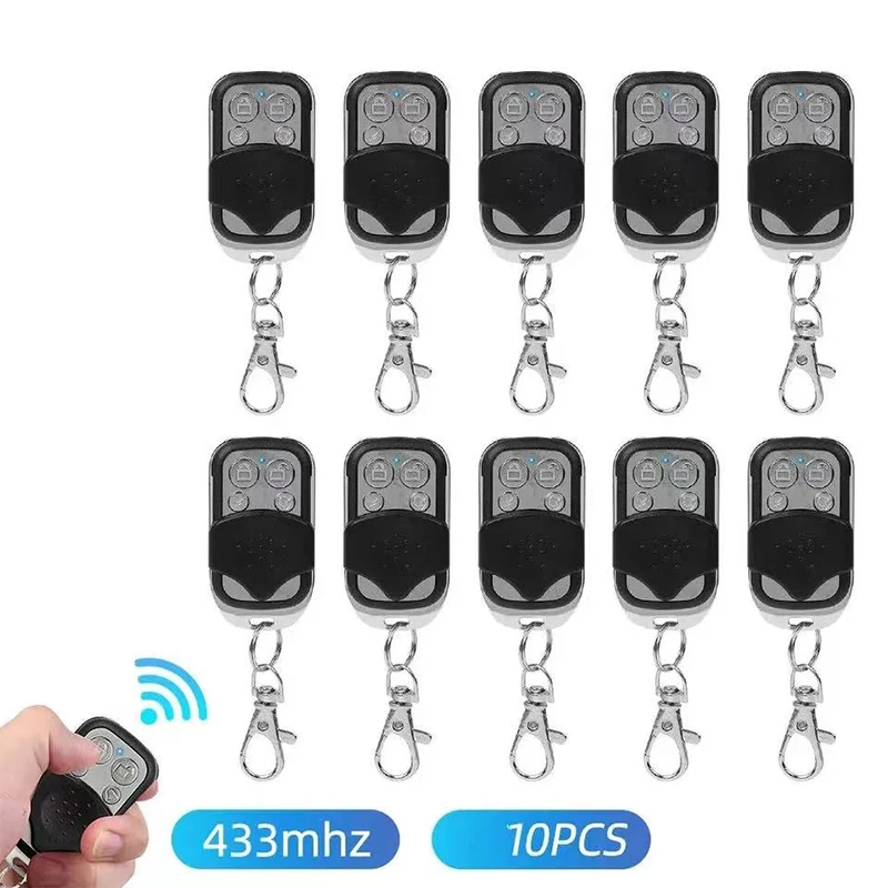 5/10PCS Duplicate Garage Door Remote Control 433MHZ Electric Garage Door Key Wireless Duplicate Remote Control Metal 4 Button