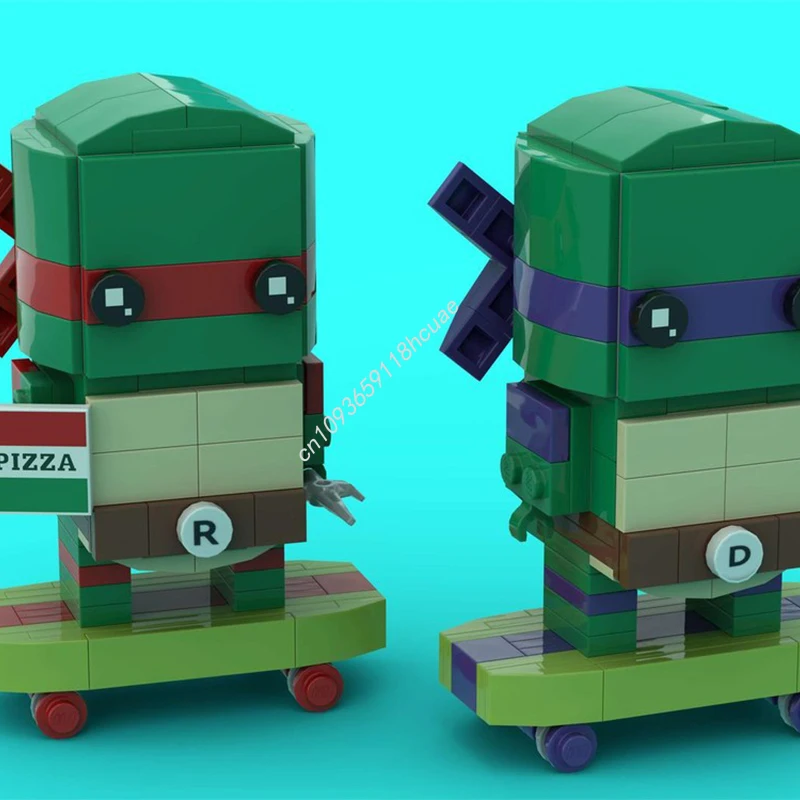 252pcs MOC Raphael Donatello Brickheadz Model Building blocks idea creative Toys craft Kids Brick Christmas gifts