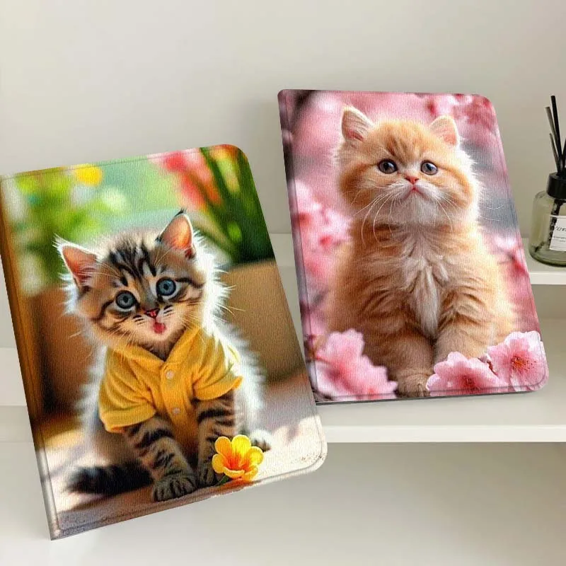 

Cat Cartoon Butterfly Art For Apple iPad Pro Air 13 2 7th 6th 2025 M2 M3 M4 M512.9 13 inch Foldable Tablet Case Gift