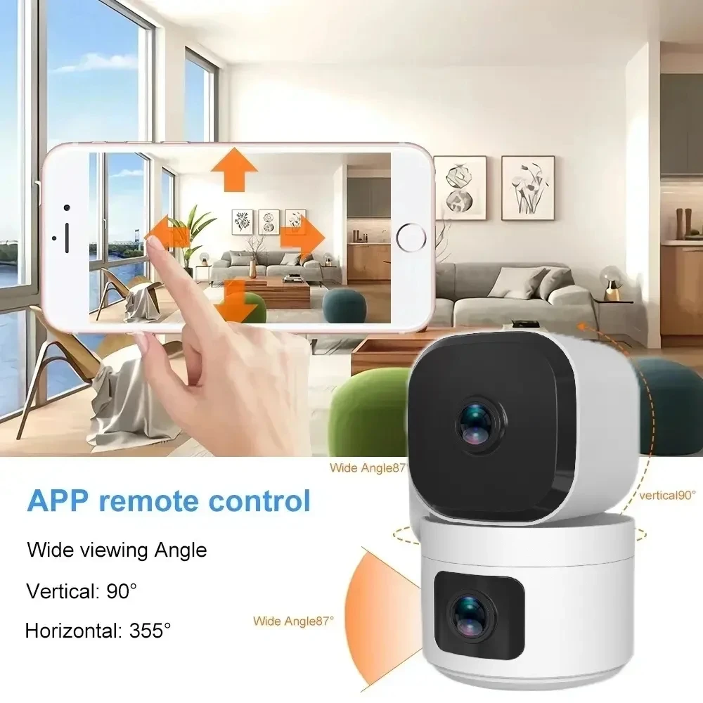 4MP Dual PTZ WiFi-camera Dual Lens Home Indoor CCTV-bewakingscamera Auto Tracking Beveiliging Baby