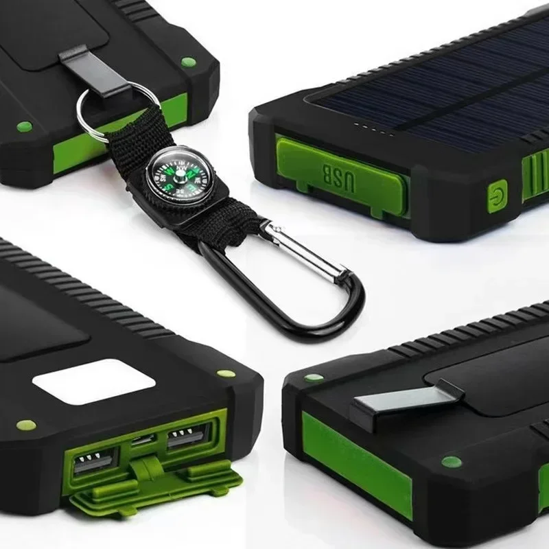 200000MAh Outdoors Portable Solar portable power source Waterproof USBcompass External Charger for IPhone Samsung huawei xiaomi