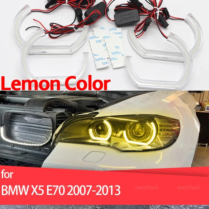 

Для BMW X5 E70 2007 2008 2009 2010 2011 2012 2013 Новый CS CSL Стиль Лимонно-желтый Ангельские глазки DRL Светодиодный дневный свет Стайлинг автомобиля