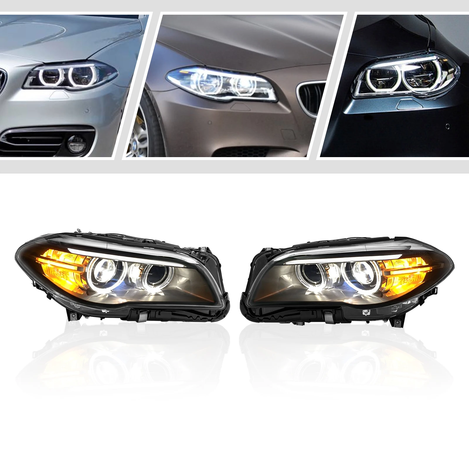 2014-2017 Xenon Without AFS Left / Right Side Headlight For BMW 5 Series F10 / F18 HID Headlamp