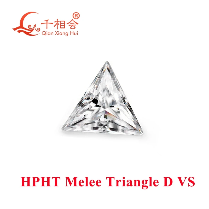 Melee triangle shape HPHT diamond D color 0.36CT To 0.68ct VS1 clarity diamond cut melee lab grown diamond loose stone