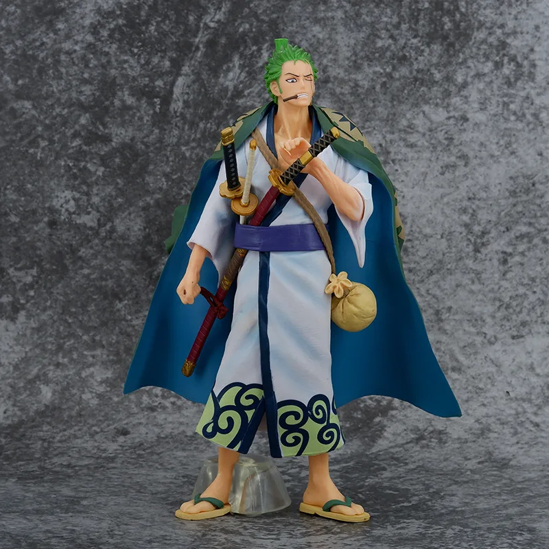 

One Piece Zoro Juro Action Figure Wano Country Three Sword Style 27CM PVC Desktop Ornament Gift Box For Anime Collection Fans