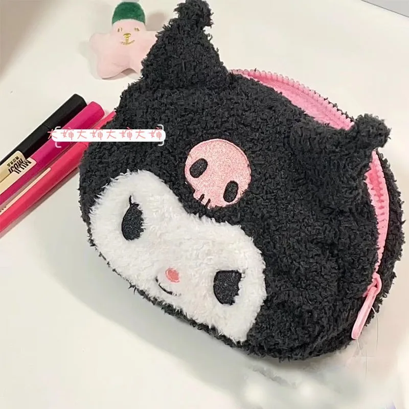 กระเป๋าเครื่องสำอางลายการ์ตูนน่ารัก คุโรมิ มายเมโลดี้ ซานริโอ สำหรับนักเรียน กระเป๋าใส่ปากกาสองด้าน ของขวัญสำหรับเด็ก