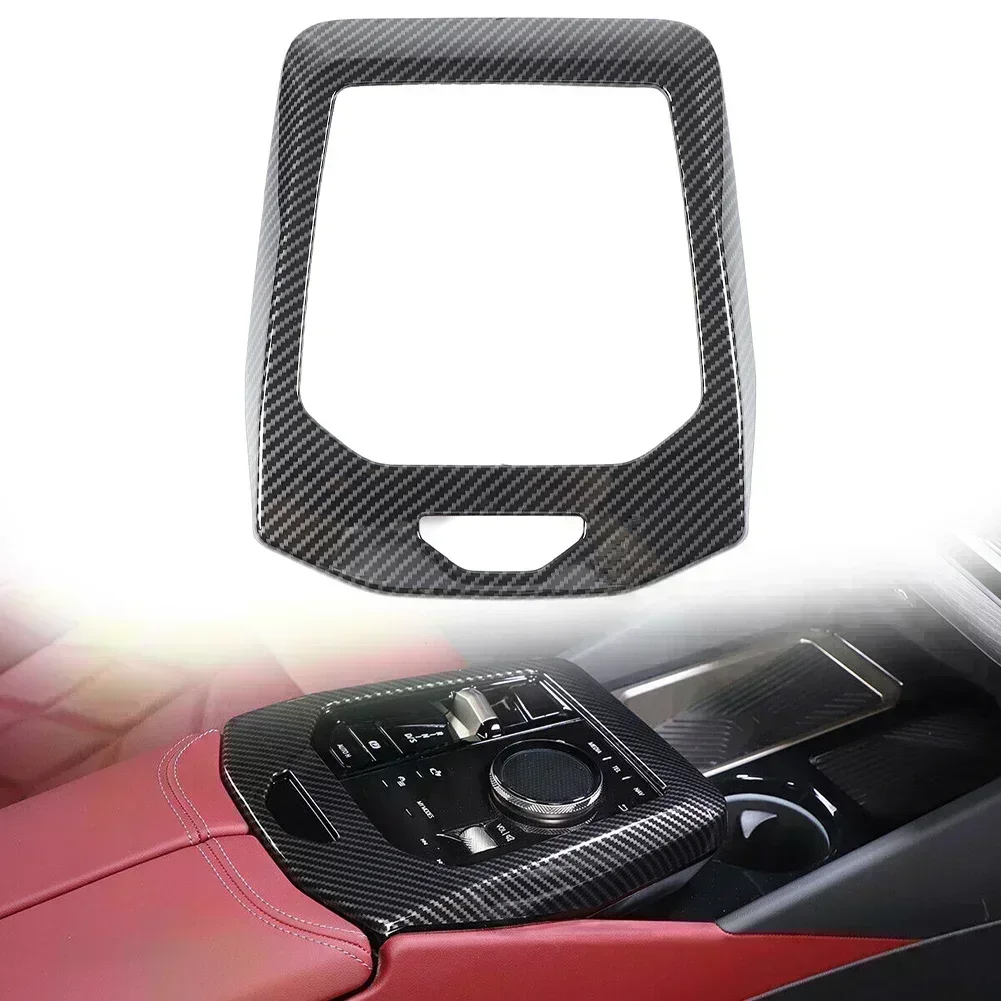 ABS Center Console Frame Trim Cover Fits For BMW 5 Series G60 2024 Carbon Fiber Color Car Styling Car Accessories