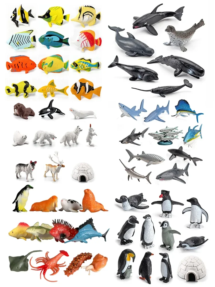 Pinowu Figure Realistiche Mini di Animali Selvatici da Zoo 32 Pezzi Set Regalo per Educazione e Bomboniere, Animali di Plastica della Foresta Safari Leone, Ippopotama, Tigre, Orso, Elefante, Giraffa