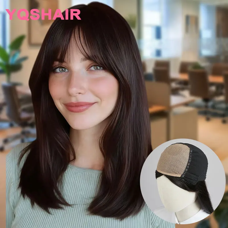 

Парик на шелковой основе с полным кружевом, предварительно сформированный, без клея, 5*5, темно-коричневый, из 100% натуральных человеческих волос, шелковисто-прямой, с эффектом бэби-хейвей, 200% плотность