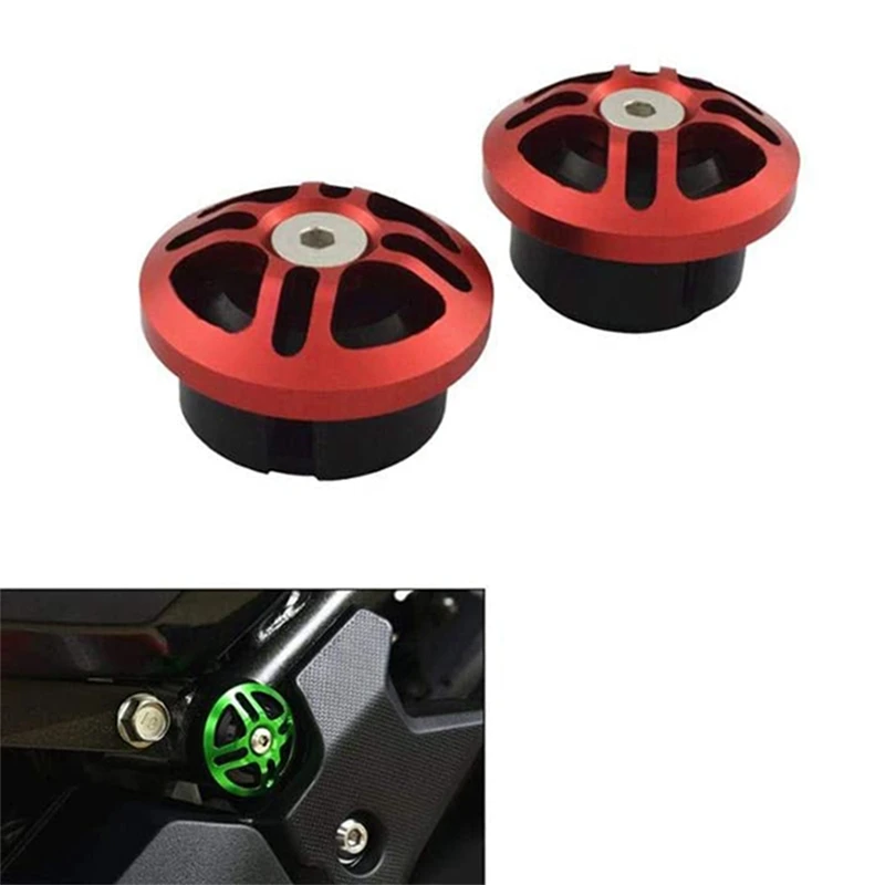 Frame Hole Decorative Cover Plug Cap Set Spools Sliders Stand Screws For KAWASAKI Ninja 250 400 EX250 EX400