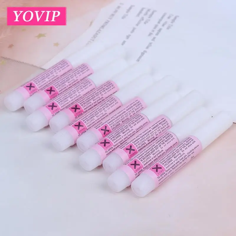 10Pcs/Set False Nail Extension Glue Mini Beauty Nail Glue False Art Decorate Tips Acrylic Glue Nail Accessories 2g