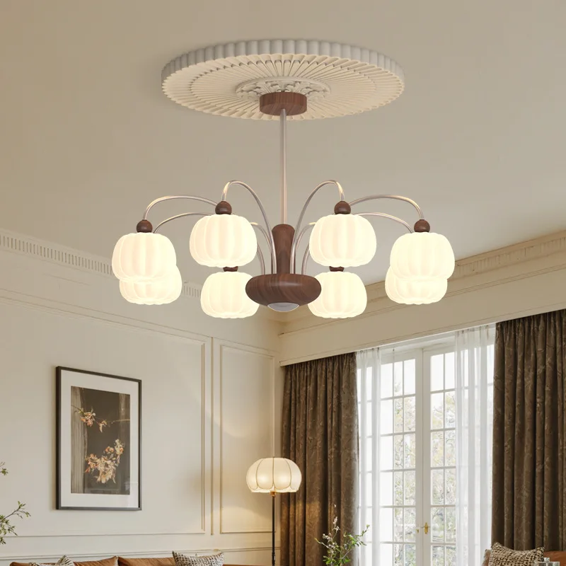 

Medieval style, bedroom, chandelier, retro, walnut color, high sense, living room