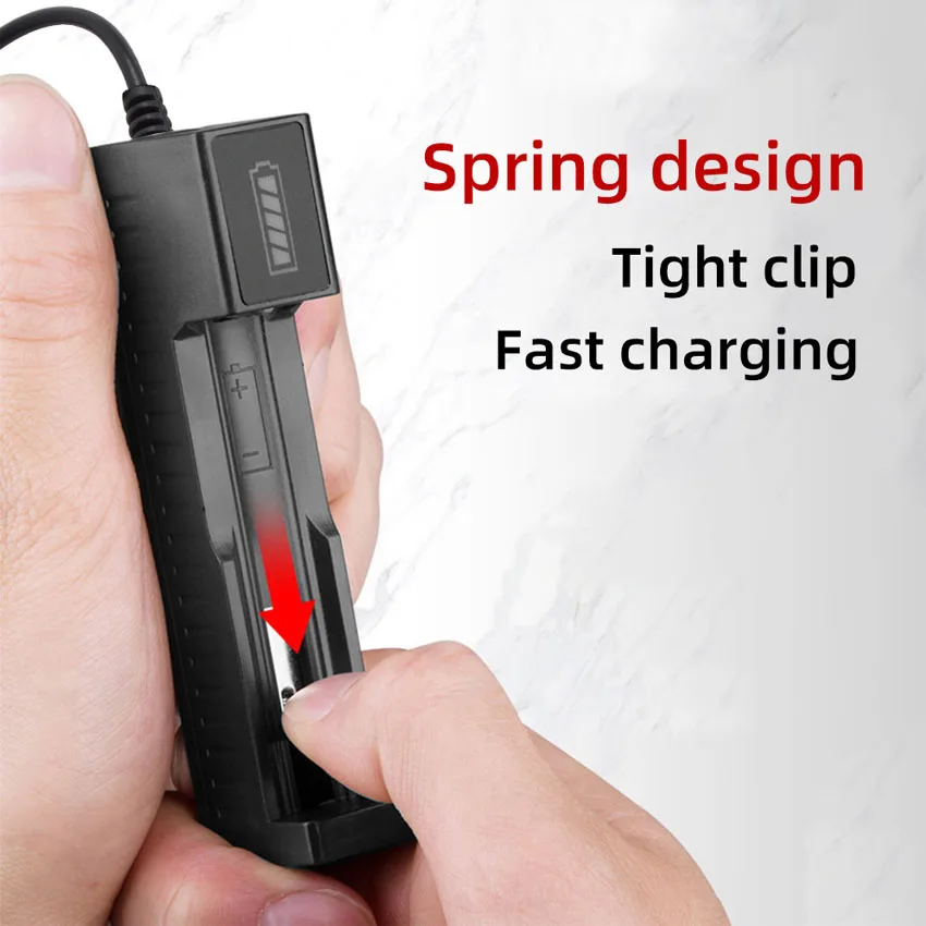 18650 USB Battery Charger Universal 1 Slot Smart Quick Charging for Rechargeable Lithium Batterie Charge 14500 16650 14650 18500