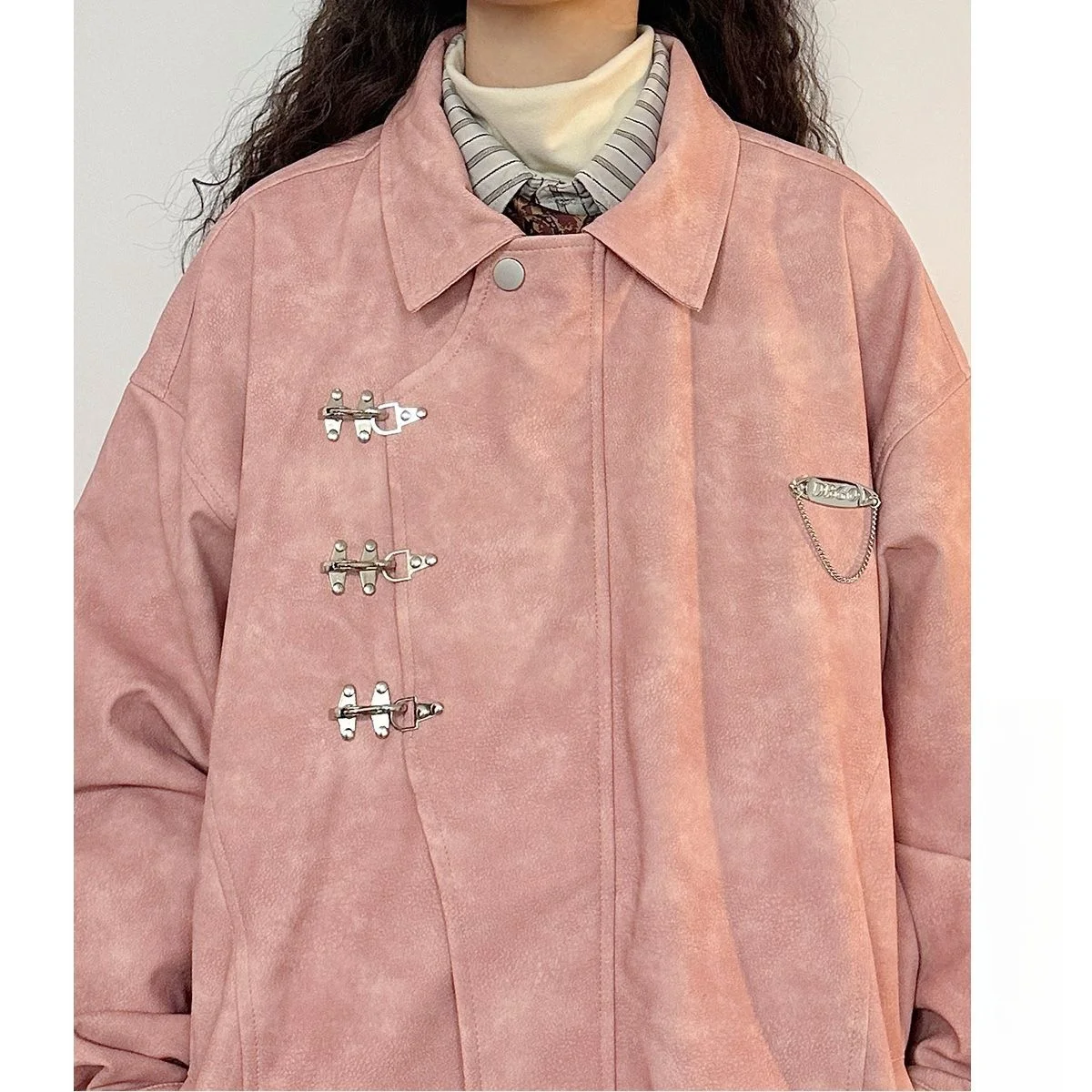 

plus Size Men's Baseball Sle Coat Vintage Hong Kong Sle Lapel Windbreaker Autumn Winter Design Sensation Couple Outfit