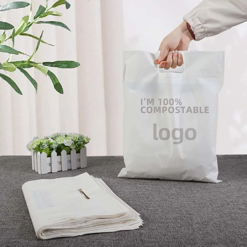 Customized product、custom logos% pla reusable compostable eco friendly shopping packaging tote biodegradable plastic produce