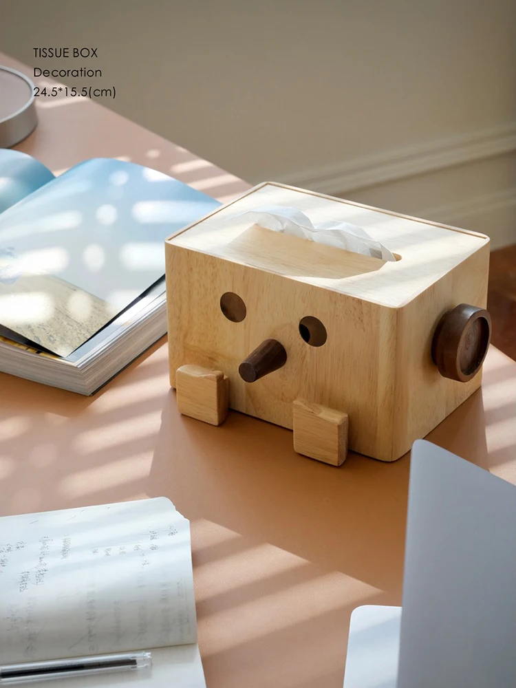 

Rinoart Vintage Puppets Oak Walnut Toilet Paper Box Decorative Sample Room Furniture Home Decor Accories