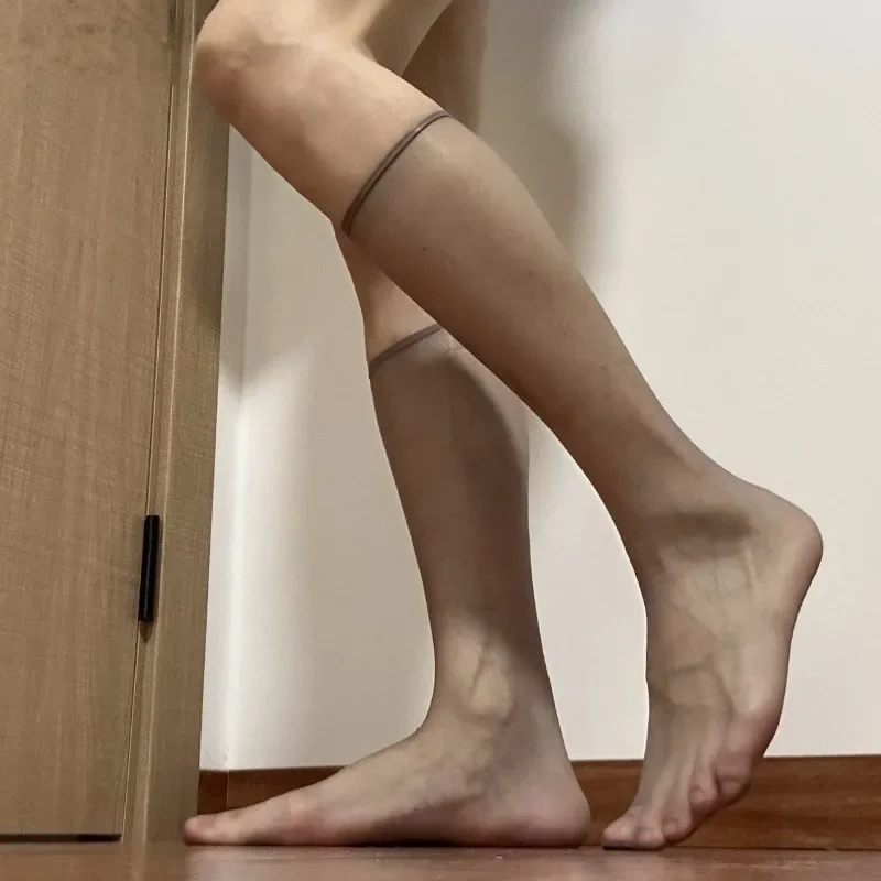 Socks Daily Long Middle See Invisible Socks Men's Black Man Casual Through Underwear Sheer Sexy New Tube Transparent Stockings