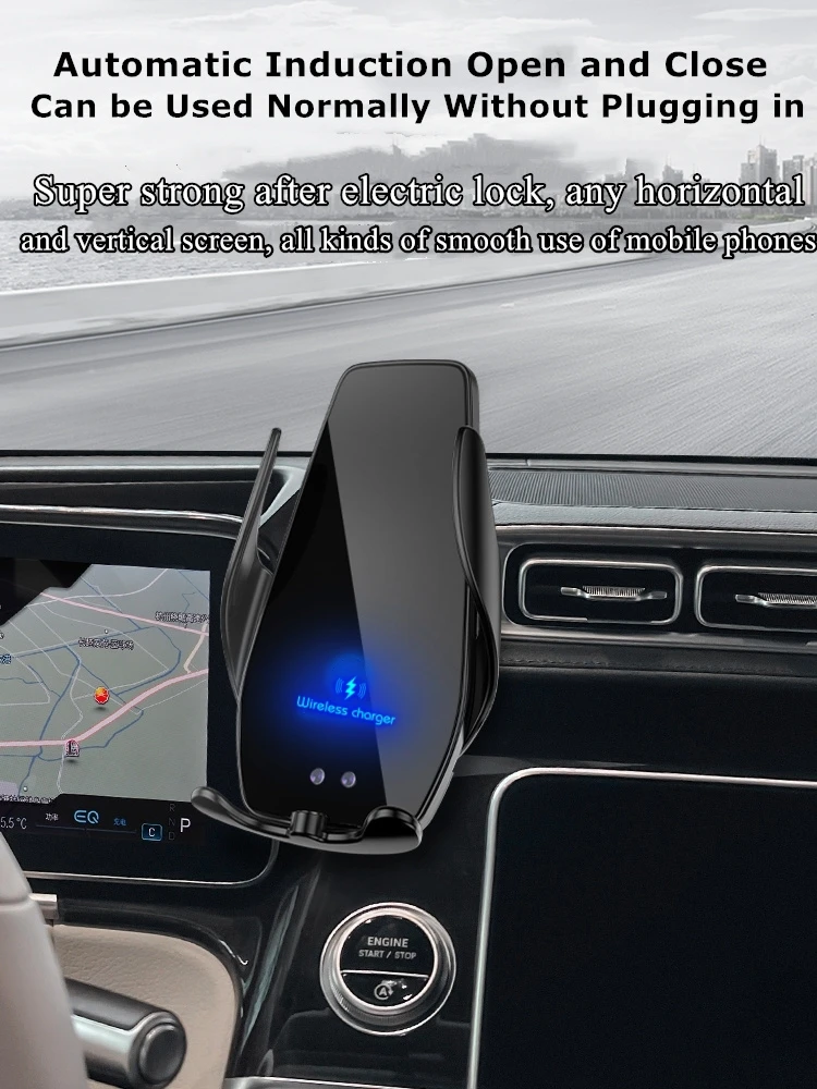 2021-2023 For Mercedes Benz S Class S-Class W223 Phone Holder Wireless Charger Car LCD Screen Mobile Phone Mount 12.3 Inch Size