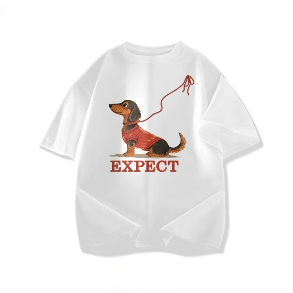 

Summer Puppy Print Trend Loose Top Fashion Versatile High Quality Casual Comfortable Men's and Women's Short-sleeved T-shirt Top