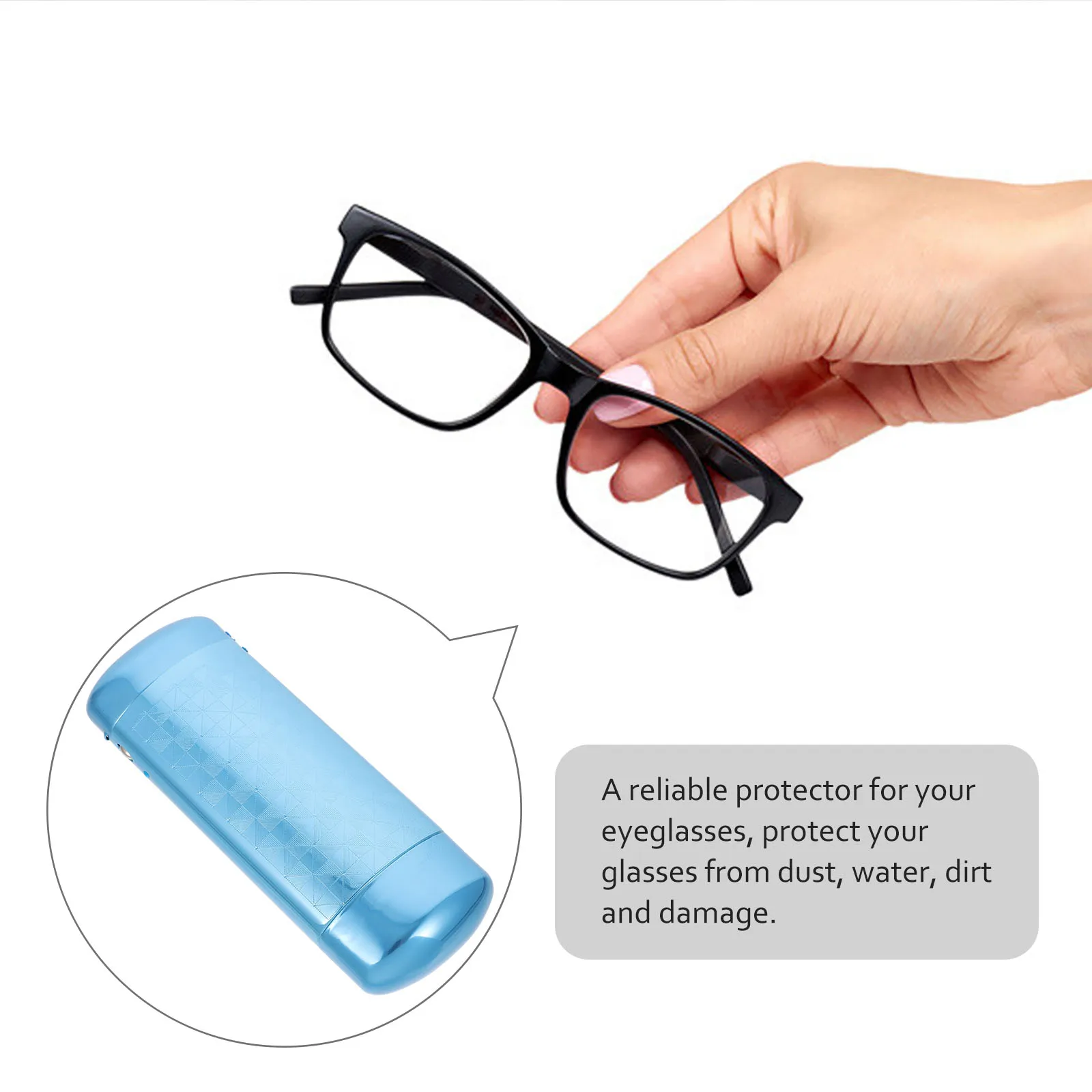 

Aluminum Eyeglasses Case Compact Size Durable Hard Shell Sunglasses Storage Container For Men Women Protect Glasses Dust Water