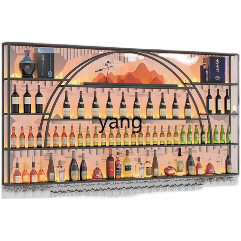 LXL Bar Wine Rack Wine Cabinet Wall Hanging Creative Iron Wall Mountable Shelf