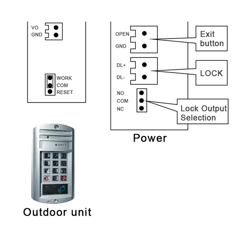 Campainhas eletrônicas de intercomunicação para prédio de apartamentos, 2 fios audio telefone, sem estação exterior