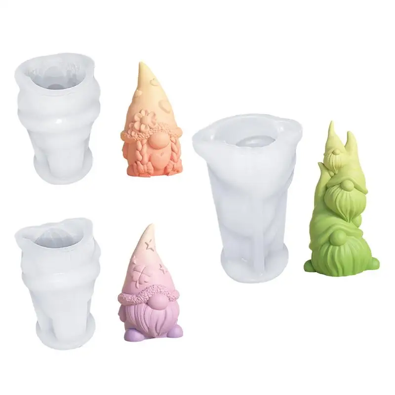 3D Gesichtslose Ostern Zwerge Silikon Form Duft Kerze Machen Liefert Handgemachte Seife Gips Ornamente Formen Home Party Decor