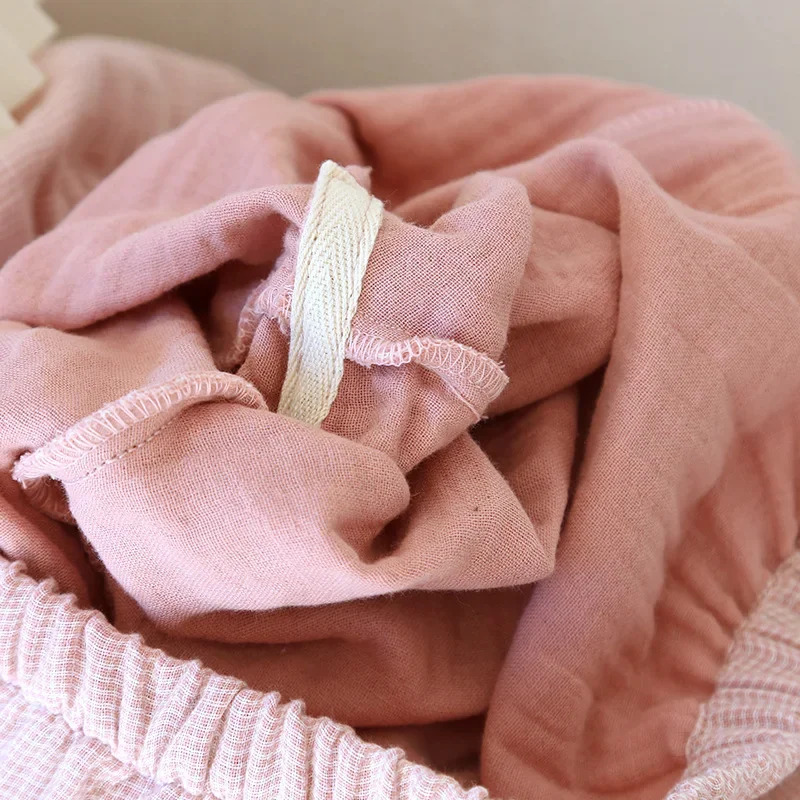 Setelan Piyama Pasangan Musim Semi Baru 2025 100% Katun Empat Lapis Kain Kasa Lengan Panjang Celana Panjang Pria dan Wanita Dua Potong Pakaian Rumah