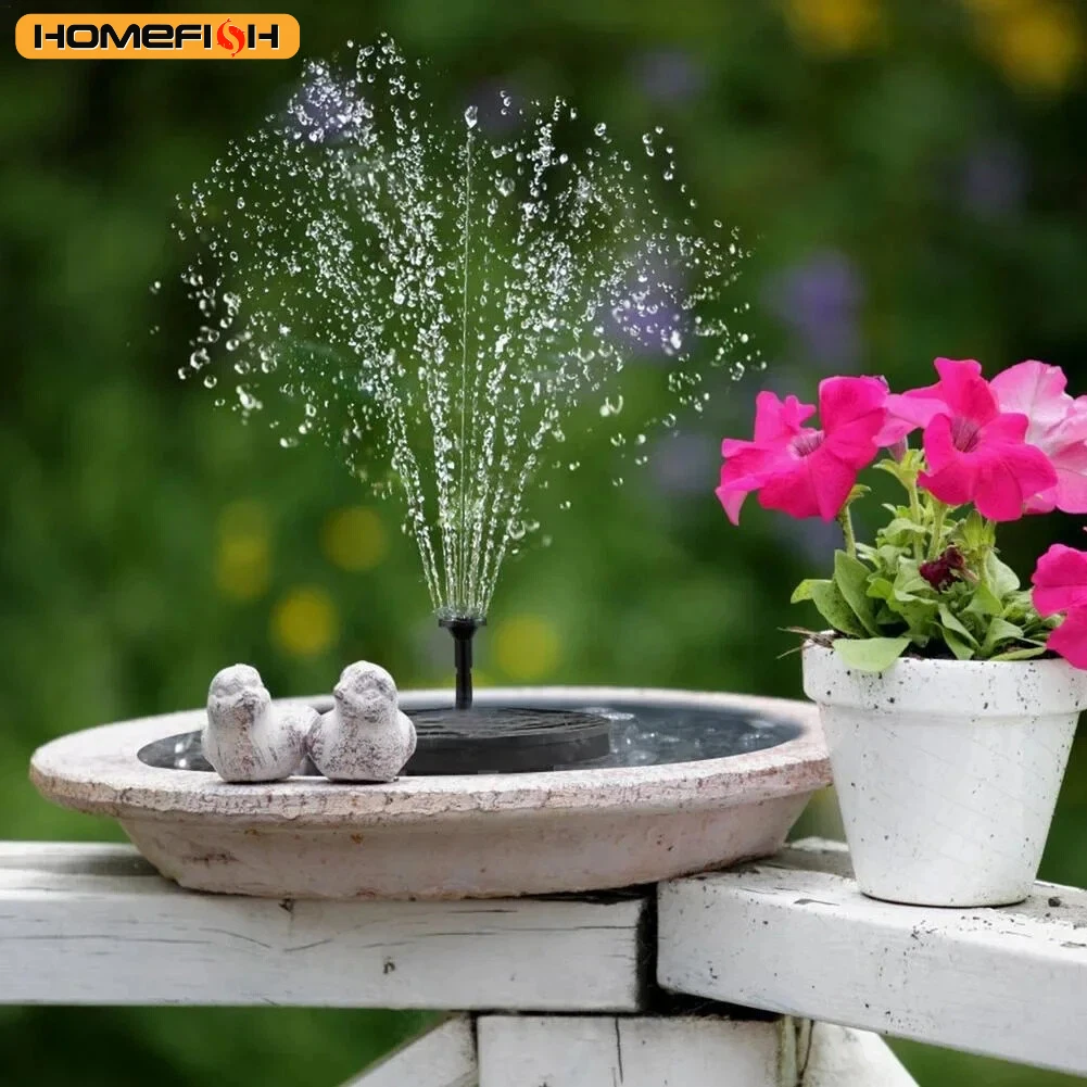 نافورة مياه شمسية صغيرة - شلال حمام سباحة/بركة يعمل بالطاقة الشمسية، ديكور حديقة خارجي ومستلزمات حمام الطيور #1