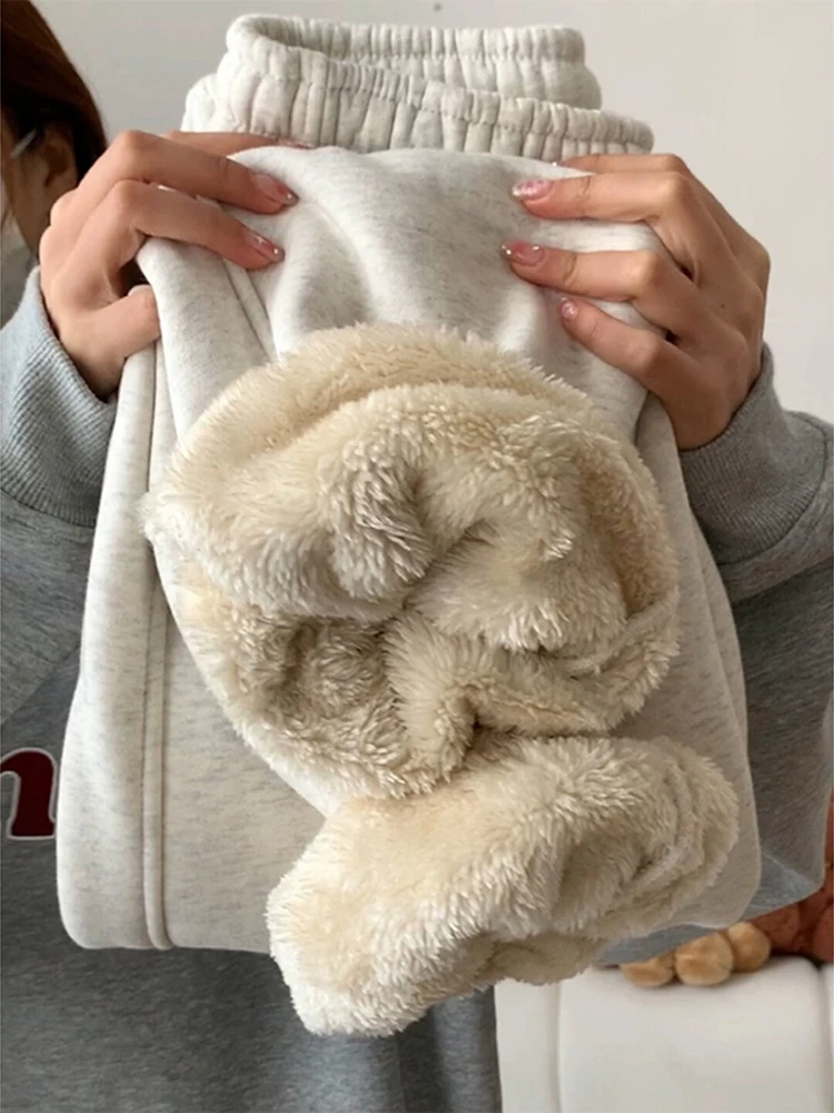 

Мужские зимние брюки из овечьей шерсти с начесом, удлиненные, с цветочным принтом, в американском стиле, для повседневной носки...