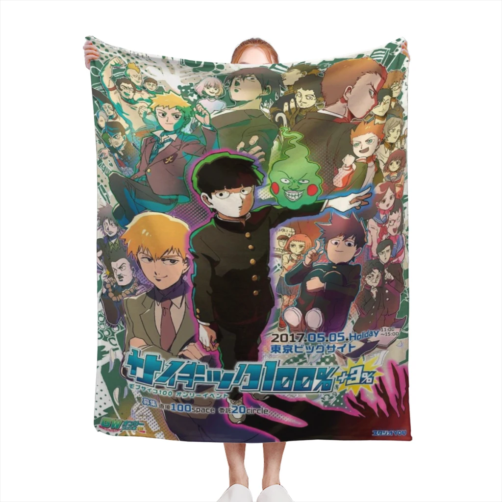 Mob Psycho 100 Comfortable Flanne Blanket Fluffy Soft Bedroom Decor Sofa Blankets Comforter Home and Decoration