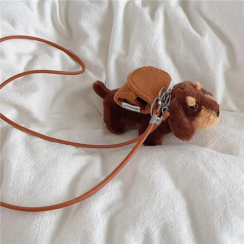 Plush Dachshund Protective Case for Airpods1/2/3/pro Wireless Bluetooth Headphone Case Drop Protection with Lanyard Cute Jewelry