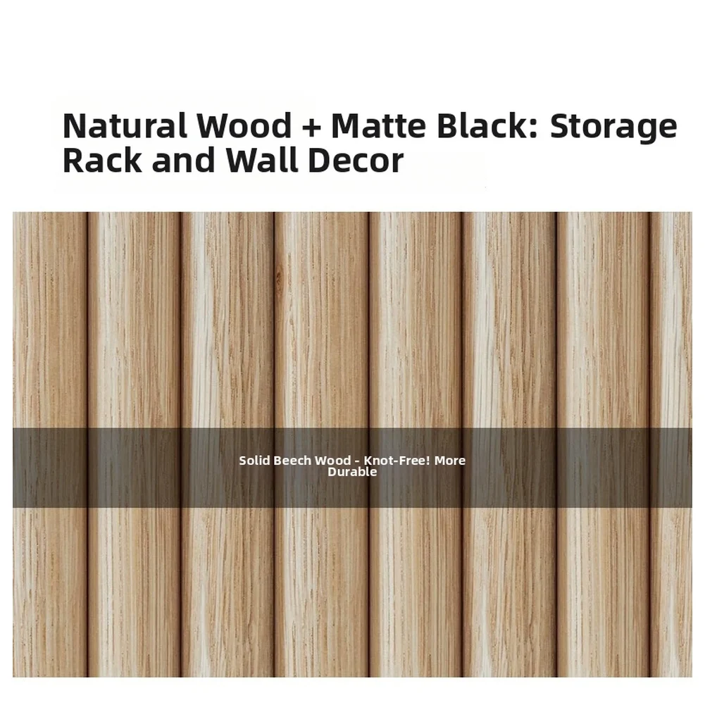 Space Saving Wall Mounted Bike Storage Solution with Smooth Beech Wood Bar and Customizable Accessory Placement