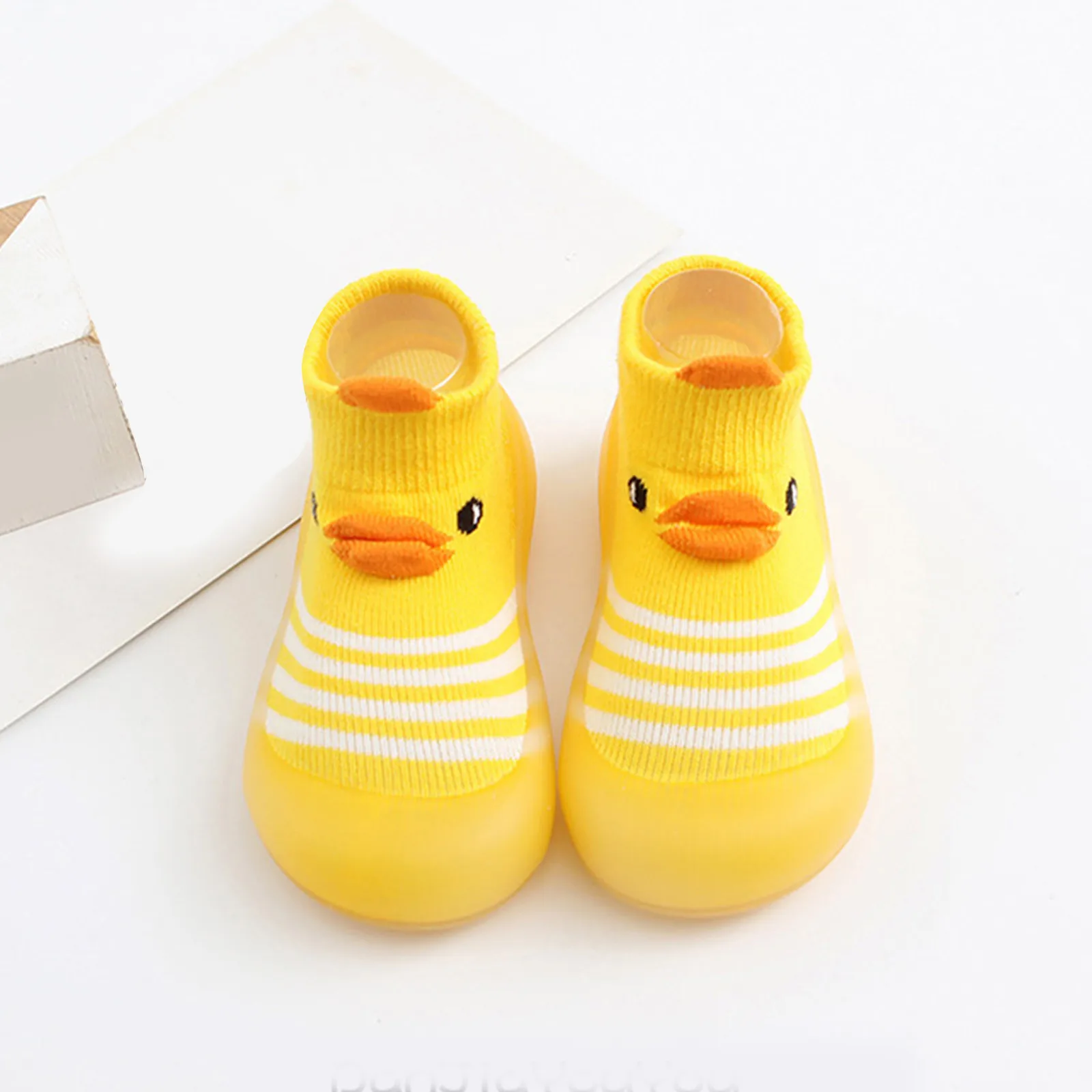 Children Todller Shoes Baby Boys And Girls Non Slip Flat Socks Shoes Lightweight Comfortable Cute Cartoon Duck Bear Pattern 2024