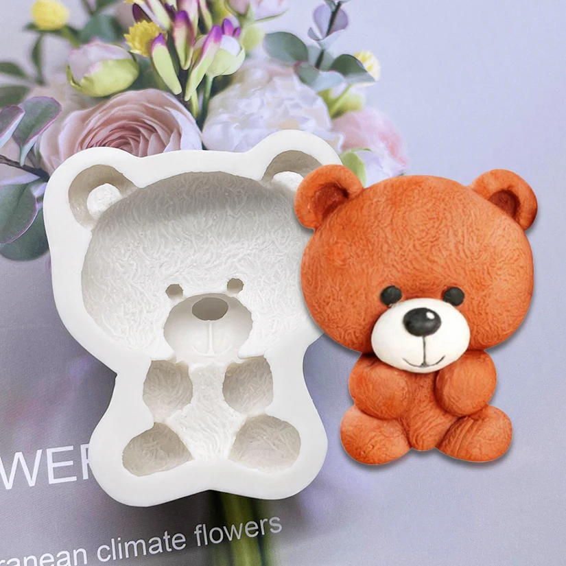 Molde de silicona de oso para azúcar, jabón, resina, cupcakes, repostería y decoración de pasteles con fondant