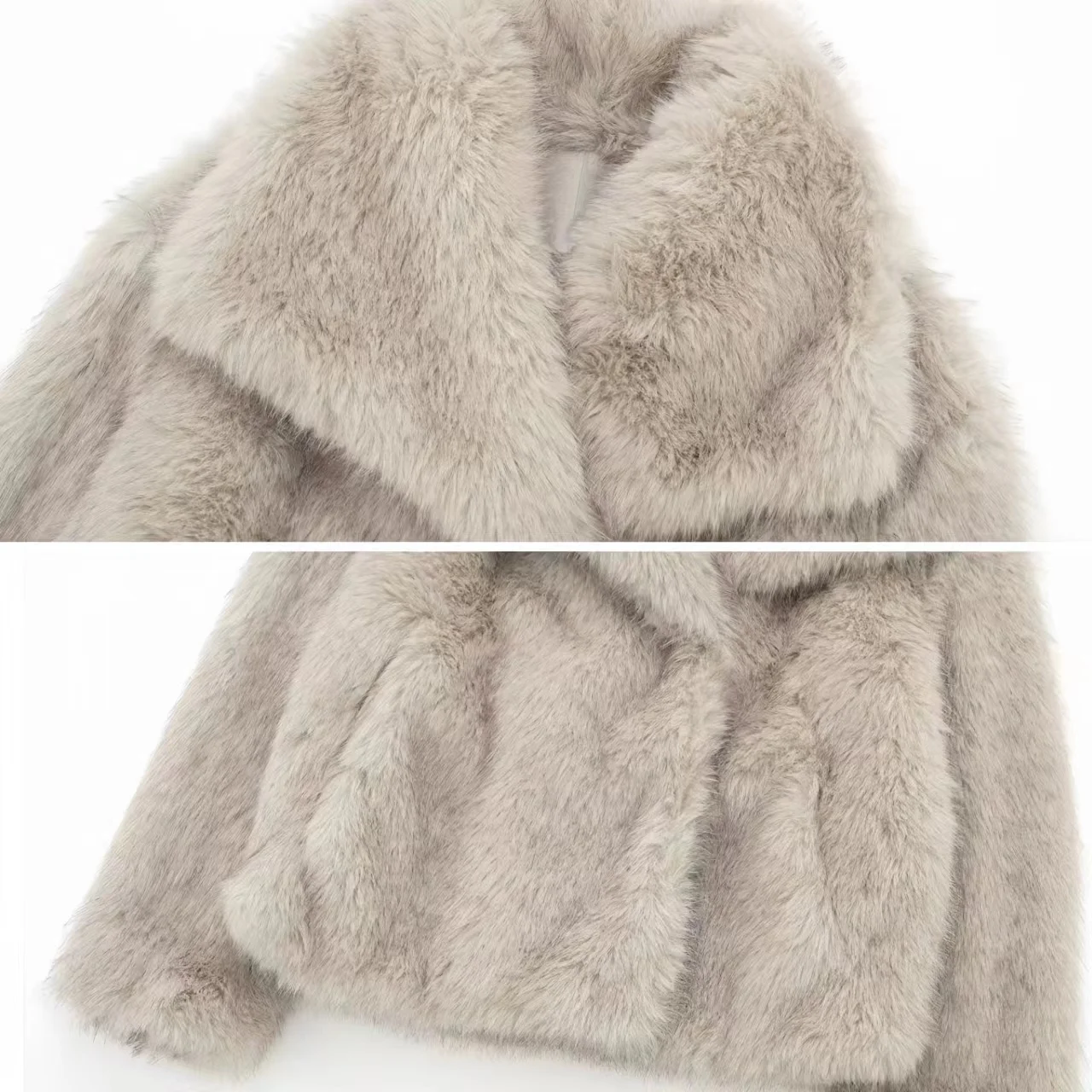 Abrigo de piel sintética de visón para mujer, cuello de solapa cálido grueso, chaqueta femenina de manga larga, ropa de calle para mujer, moda de