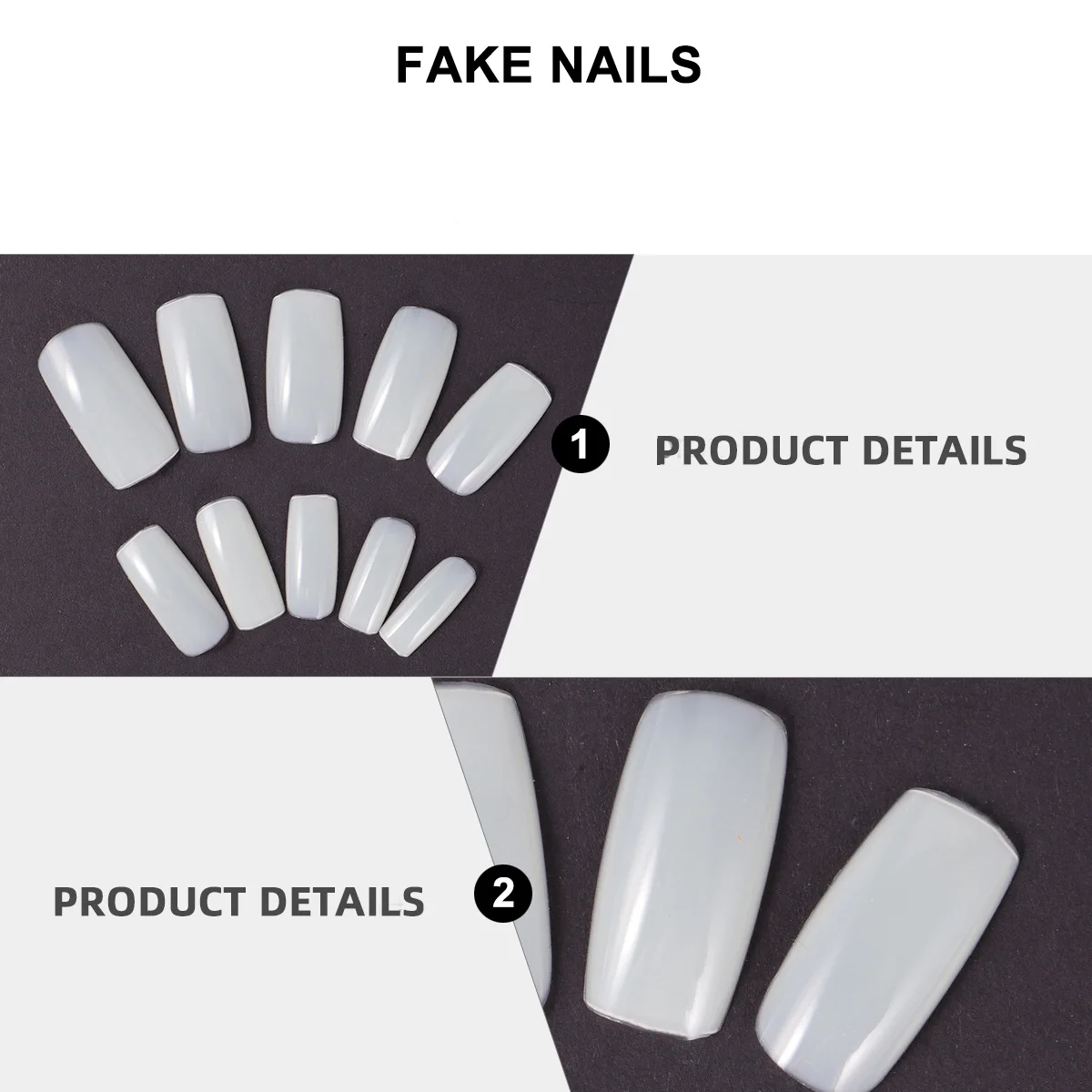 Faux ongles à couverture complète sans dommage, pointe française transparente, finition naturelle, facile à appliquer, Kit de fournitures de manucure, 600 pièces