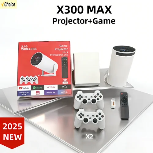 Proyector portátil X300MAX Gaming Bliss: eleva tu experiencia de juego en casa con pantalla de alta definición 1280x720P
