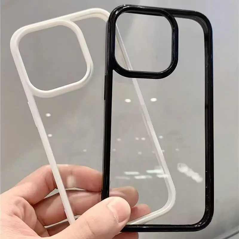 Airbags Shockproof Acrylic Clear Case for iPhone 17 Air 16 15 14 Pro Max XS X Max XR 7 8 Plus HD Transparent Soft Cover ﻿