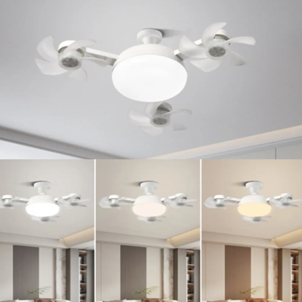 

E27 LED Ceiling Fan Light with Remote Control Dimmer Function 50 60W Ceiling Light Drone Shaped Fan Light for lighting lamp