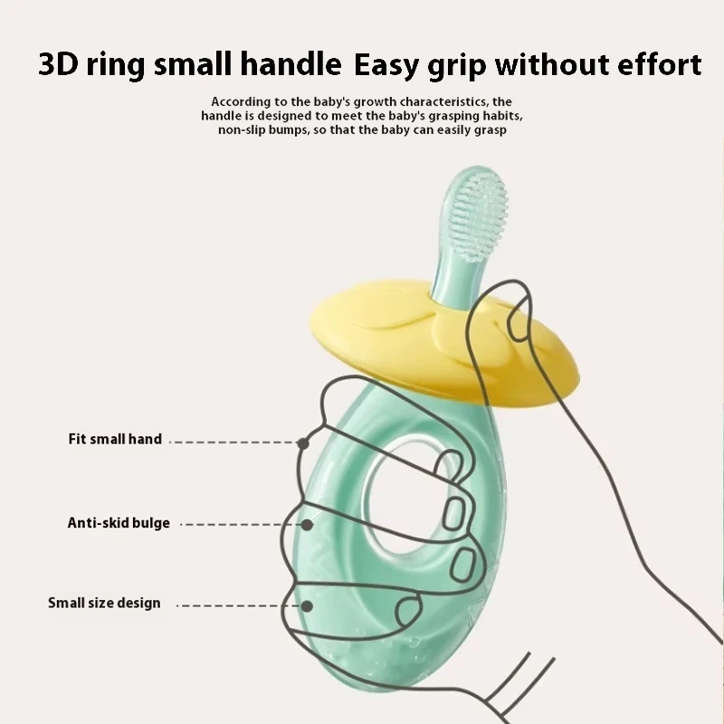 فرشاة أسنان ذات شعيرات ناعمة للأطفال، مقبض غير قابل للانزلاق، فرشاة أسنان ذات شعيرات ناعمة وكثيفة للغاية، للعناية باللثة للأطفال