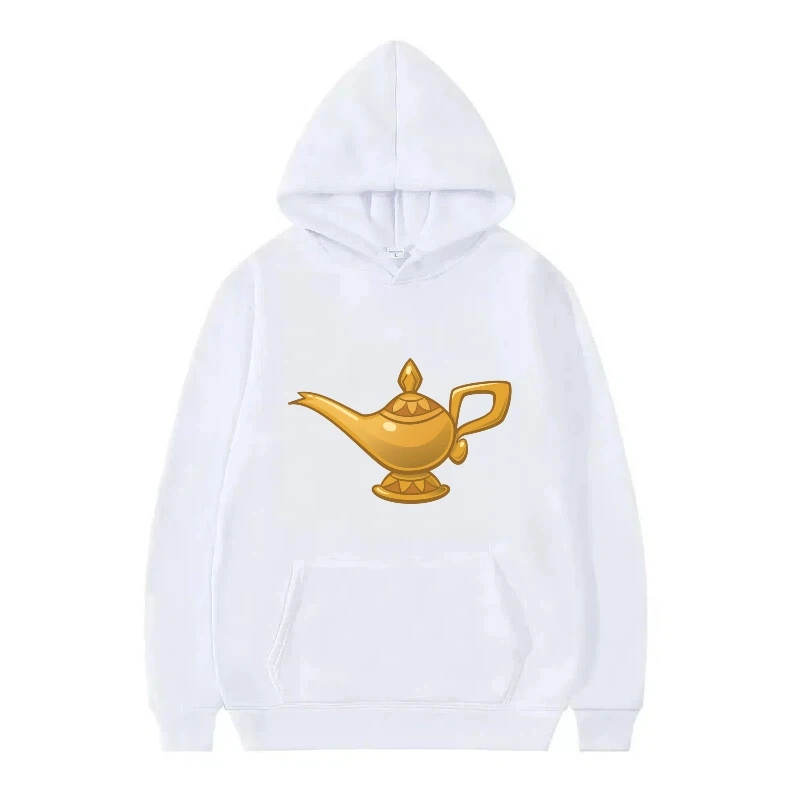 Disney Aladdin's Lamp Pattern mujer moda familia blanco primavera suelta Top ropa jerseys señoras baratos sudaderas con capucha hombres sudaderas