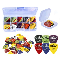 Guitar Picks with Storage Box ABS Picks Plectrums for Electric Acoustic Guitar 6 Thickness Guitar Parks Accessories