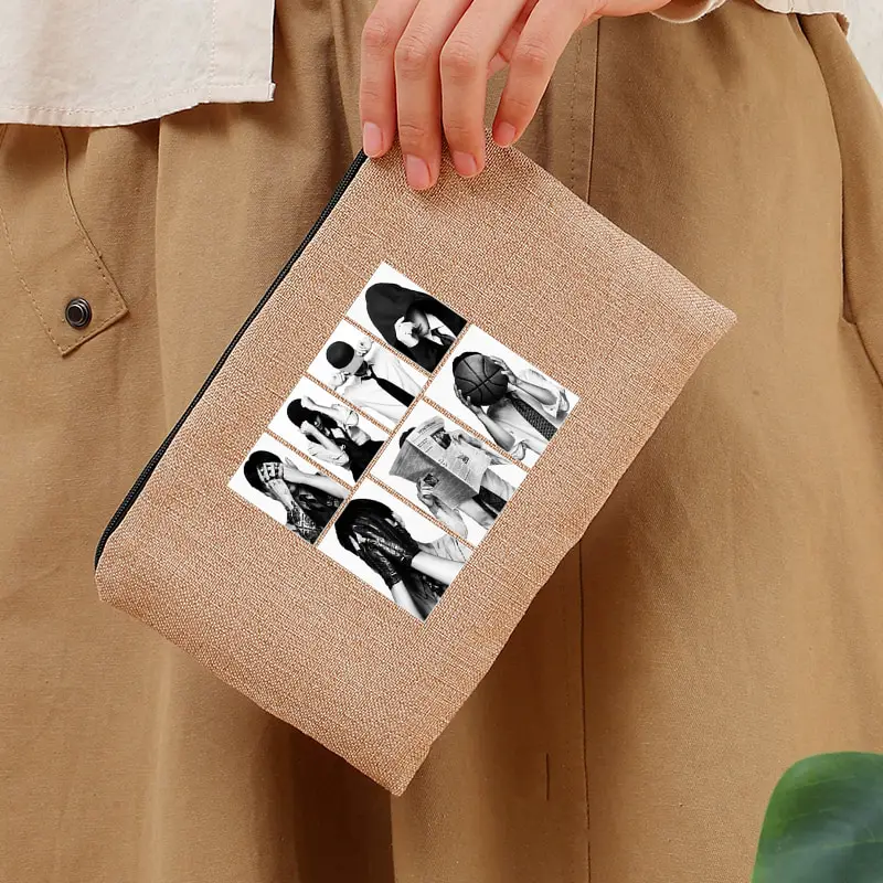 Kpop Fan Gift Arirang 2.0 World Tour 2026 Fashion with Zipper Storage Pouch Travel Ideal Vacation Bags Women Linen Makeup Bag